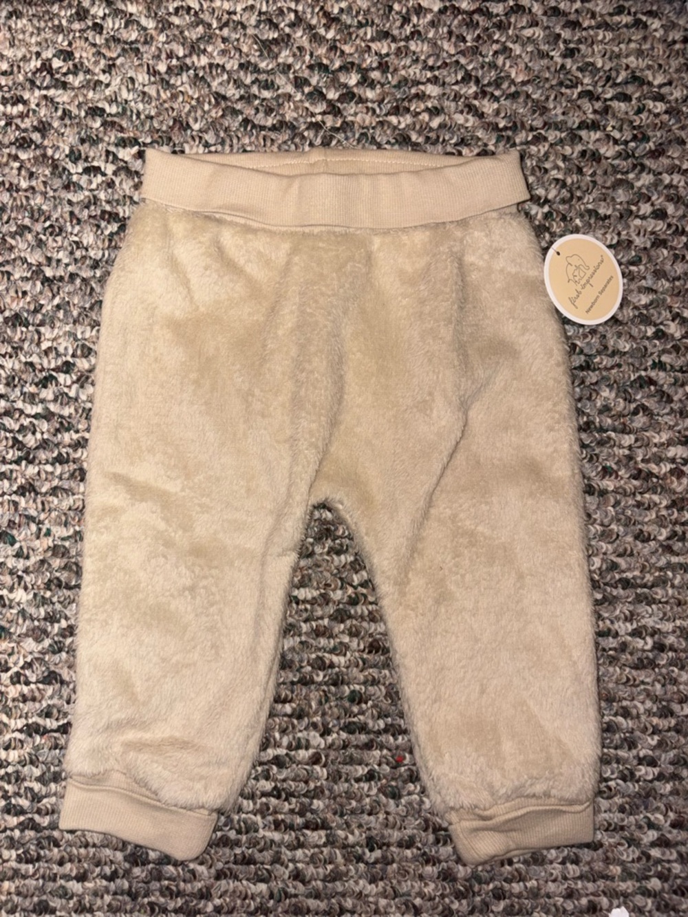 Cozy Beige Sherpa Baby Pants